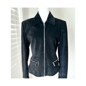 Danier Black Suede Zip Jacket 100% Leather